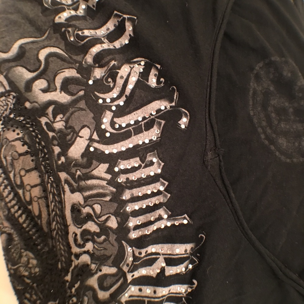 Crash and Burn sequin 3/4 sleeve t-shirt - Picture 6 of 7